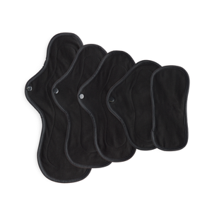 JUJU Reusable Cloth Pad - Black Organic Cotton Regular