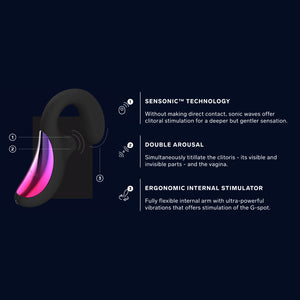 LELO Enigma Dual Stimulation Sonic Massager - Black