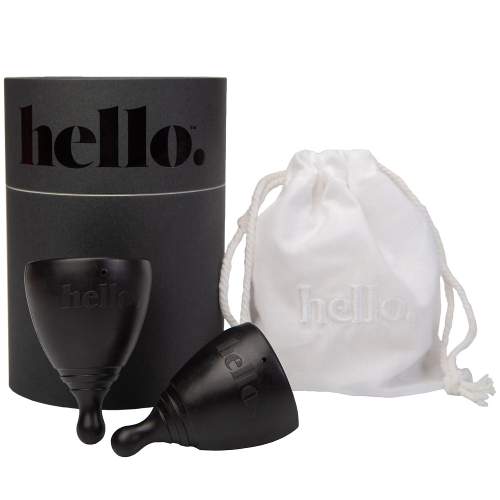 HELLO Menstrual Cup Double Box - XS Black + S/M Black
