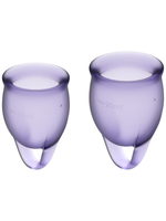 SATISFYER Menstrual Cup with Loop Stem - Lilac Purple (2 Pack)