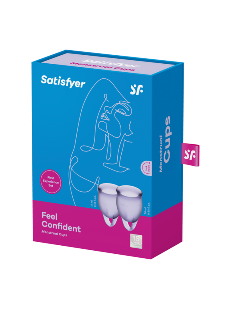 SATISFYER Menstrual Cup with Loop Stem - Lilac Purple (2 Pack)