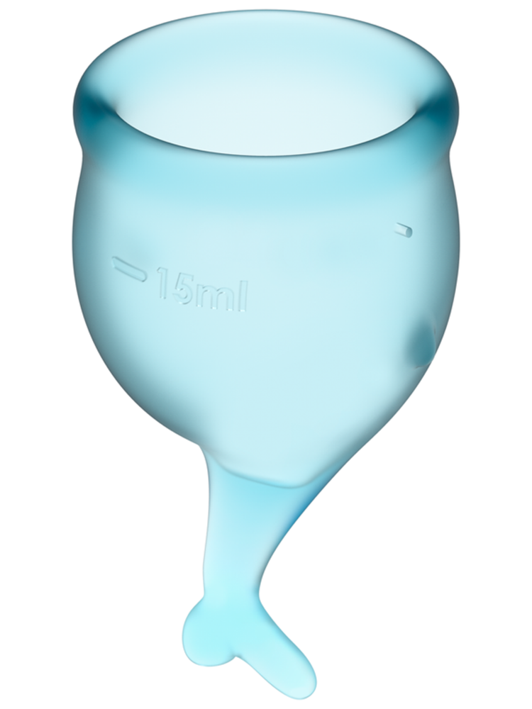 SATISFYER Menstrual Cup with Mermaid Stem - Light Blue (2 Pack)