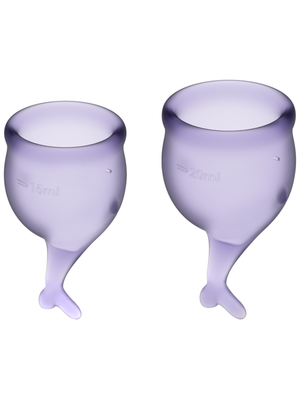 
            
                Load image into Gallery viewer, SATISFYER Menstrual Cup with Mermaid Stem - Lilac Purple (2 Pack)
            
        