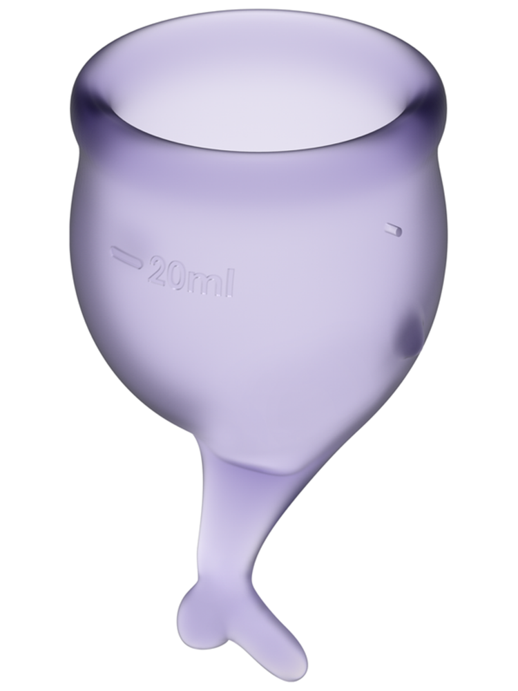 SATISFYER Menstrual Cup with Mermaid Stem - Lilac Purple (2 Pack)