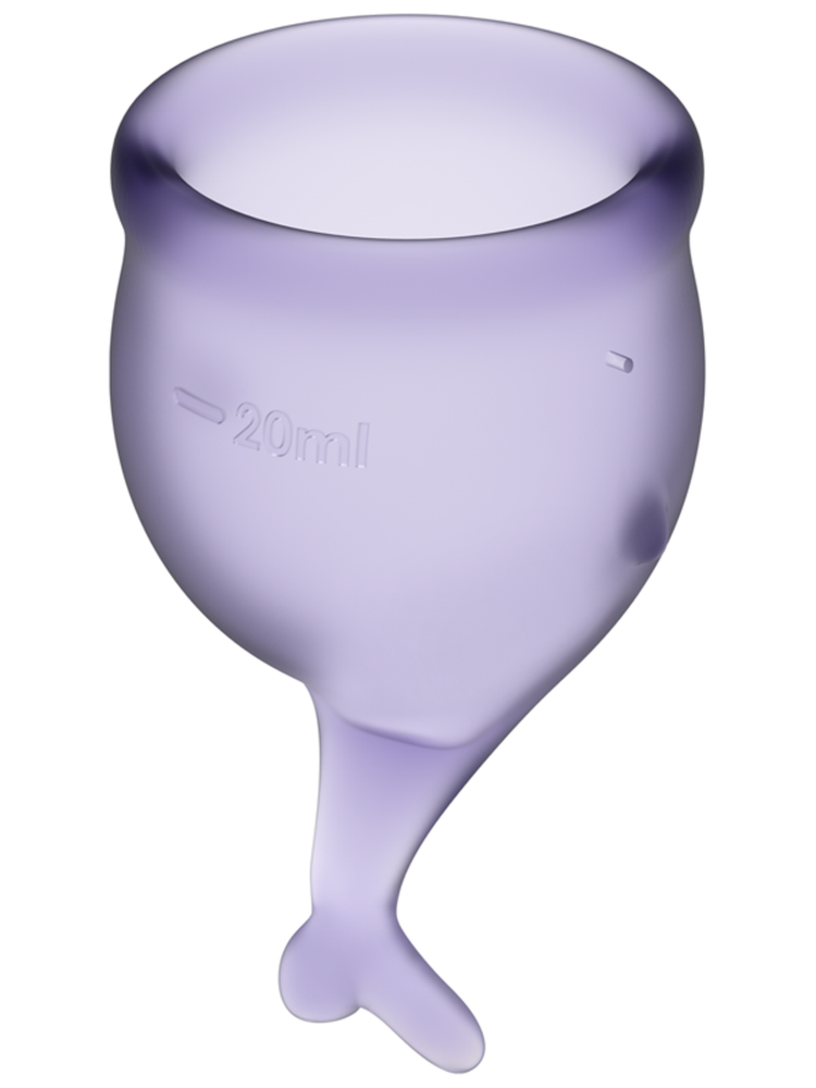 
            
                Load image into Gallery viewer, SATISFYER Menstrual Cup with Mermaid Stem - Lilac Purple (2 Pack)
            
        