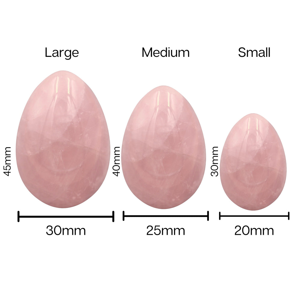 PRECIOUS GEMS Yoni Egg Set - Rose Quartz Undrilled (Set of 3)