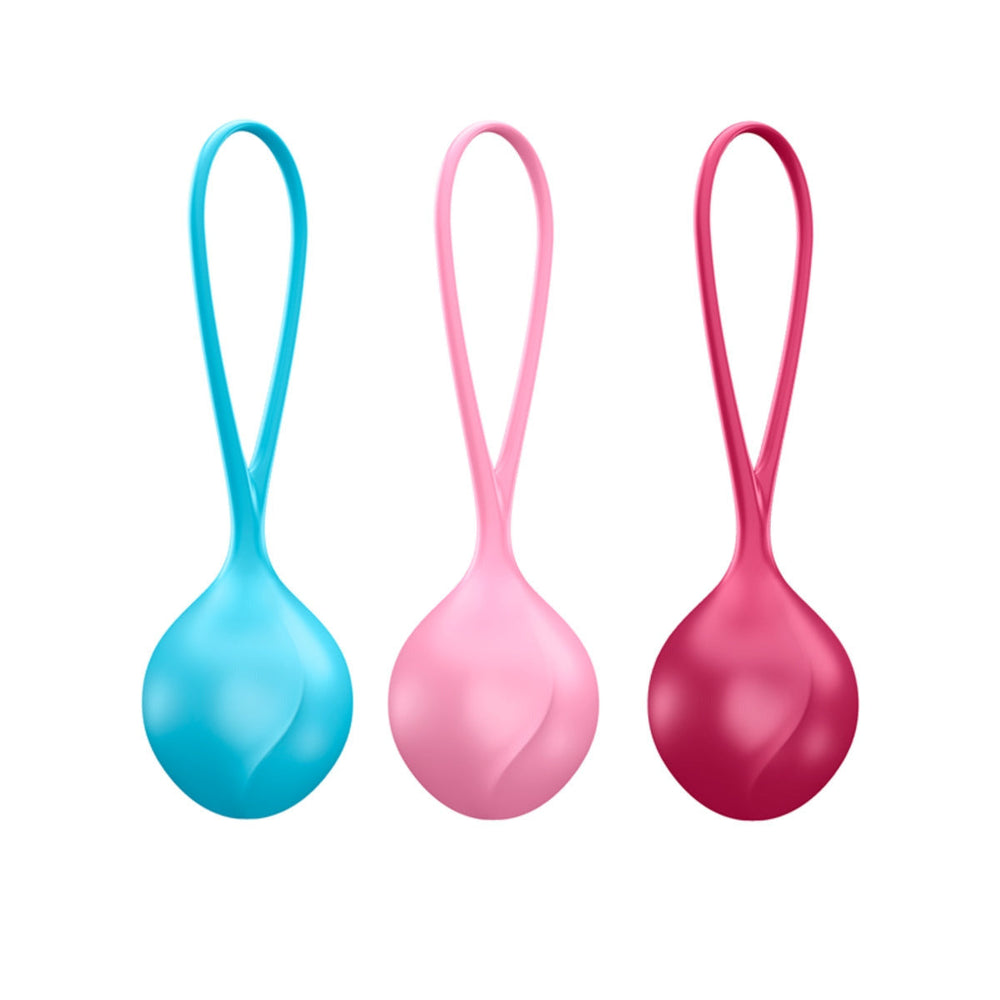 Set de entrenamiento de Kegel SATISFYER con bolas de fortalecimiento (paquete de 3)