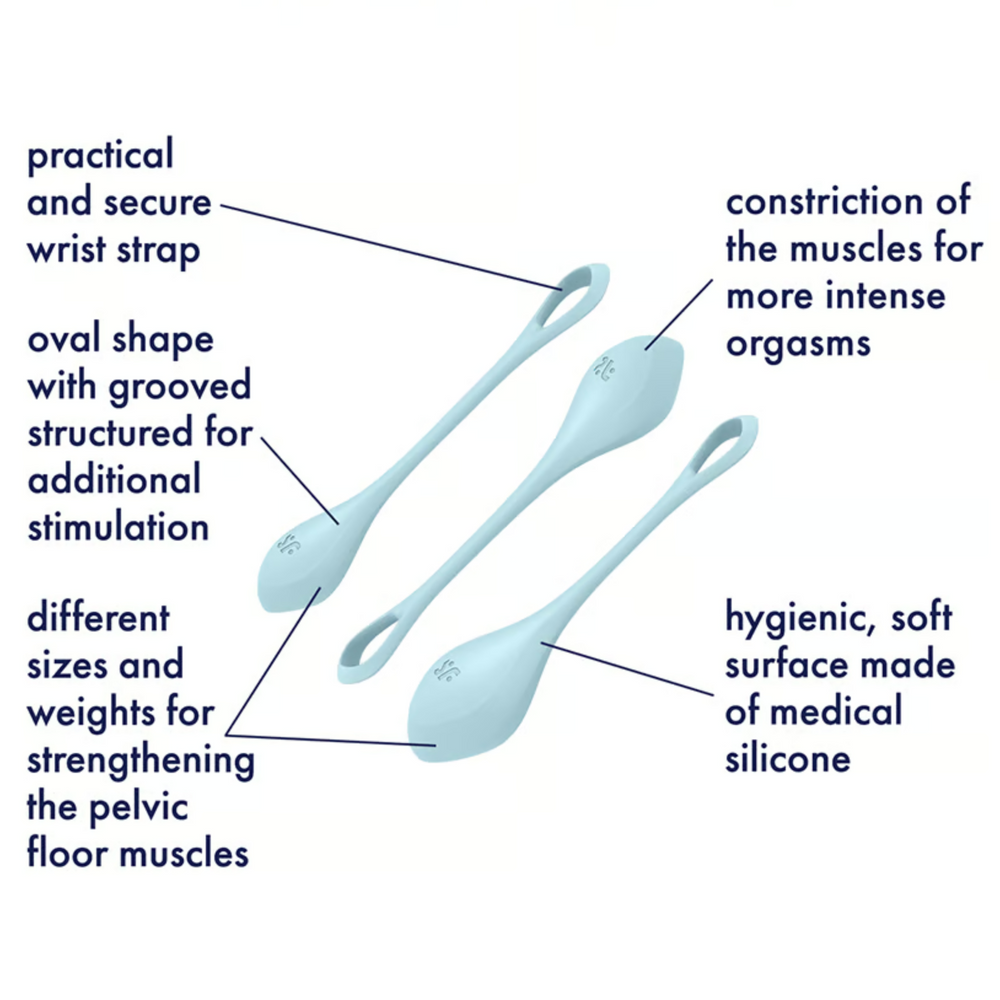 SATISFYER Kegel Training Set Yoni Power 2 - Blue (3 Pack)