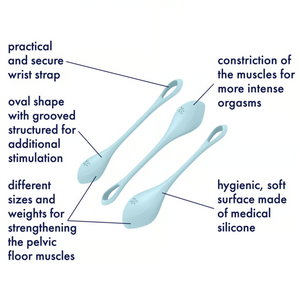 SATISFYER Kegel Training Set Yoni Power 2 - Blue (3 Pack)