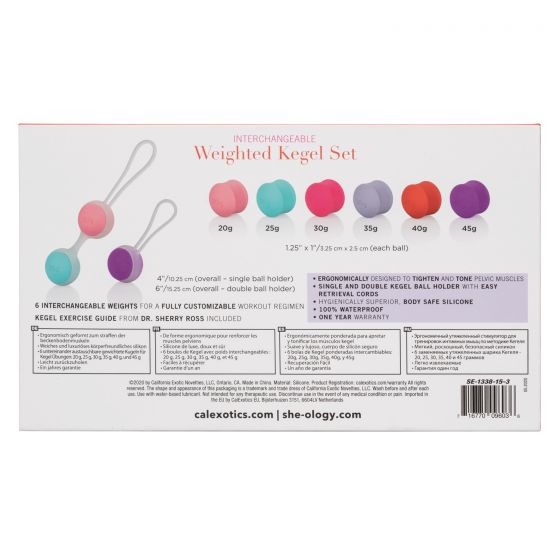 CALEXOTICS She-ology Interchangeable Weighted Kegel Set (6 Pack)