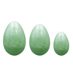 PRECIOUS GEMS Yoni Egg Set - Green Aventurine Undrilled (Set of 3)