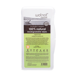 WOTNOT Biodegradable Travel Wipes with Case (20 wipes)
