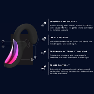 LELO Enigma Cruise Dual Stimulation Sonic Massager - Black