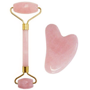 
            
                Load image into Gallery viewer, Rose Quarts Jade Roller and Gua Sha Set
            
        